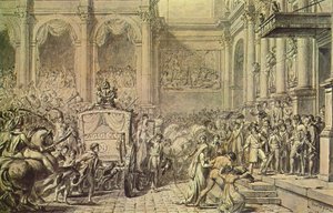 Aankomst van Napoleon voor het stadhuis door Jacques Louis David